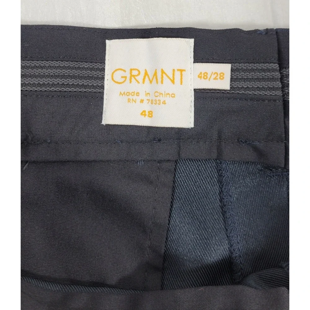 GRMNT Men's Hidden Elastic Waistband Work Pants - Navy Blue - Sz 48/28
